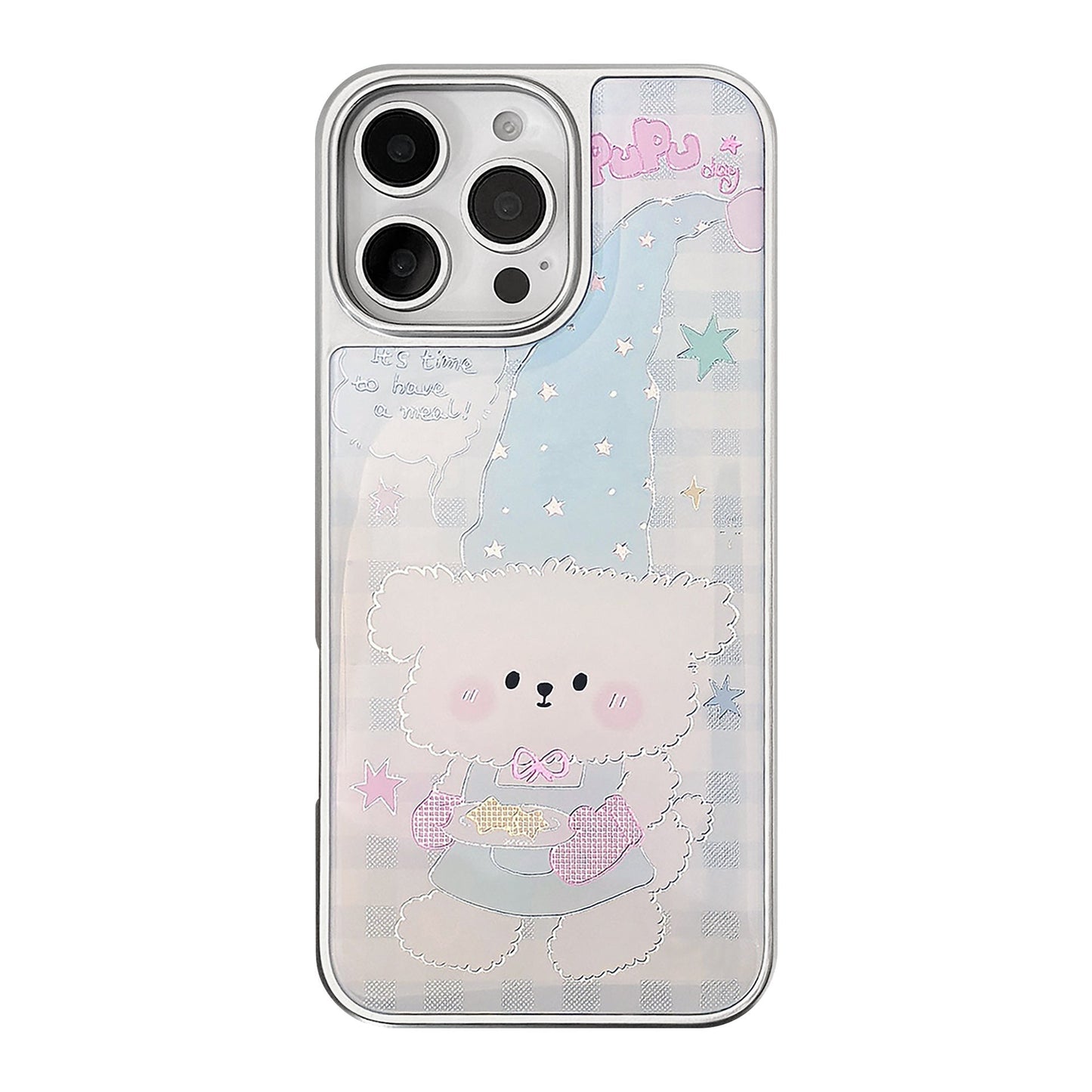 Gilt iphone16 mobile phone case 15promax plaid cartoon puppy 14 Apple 13 Epoxy 17 for Huawei