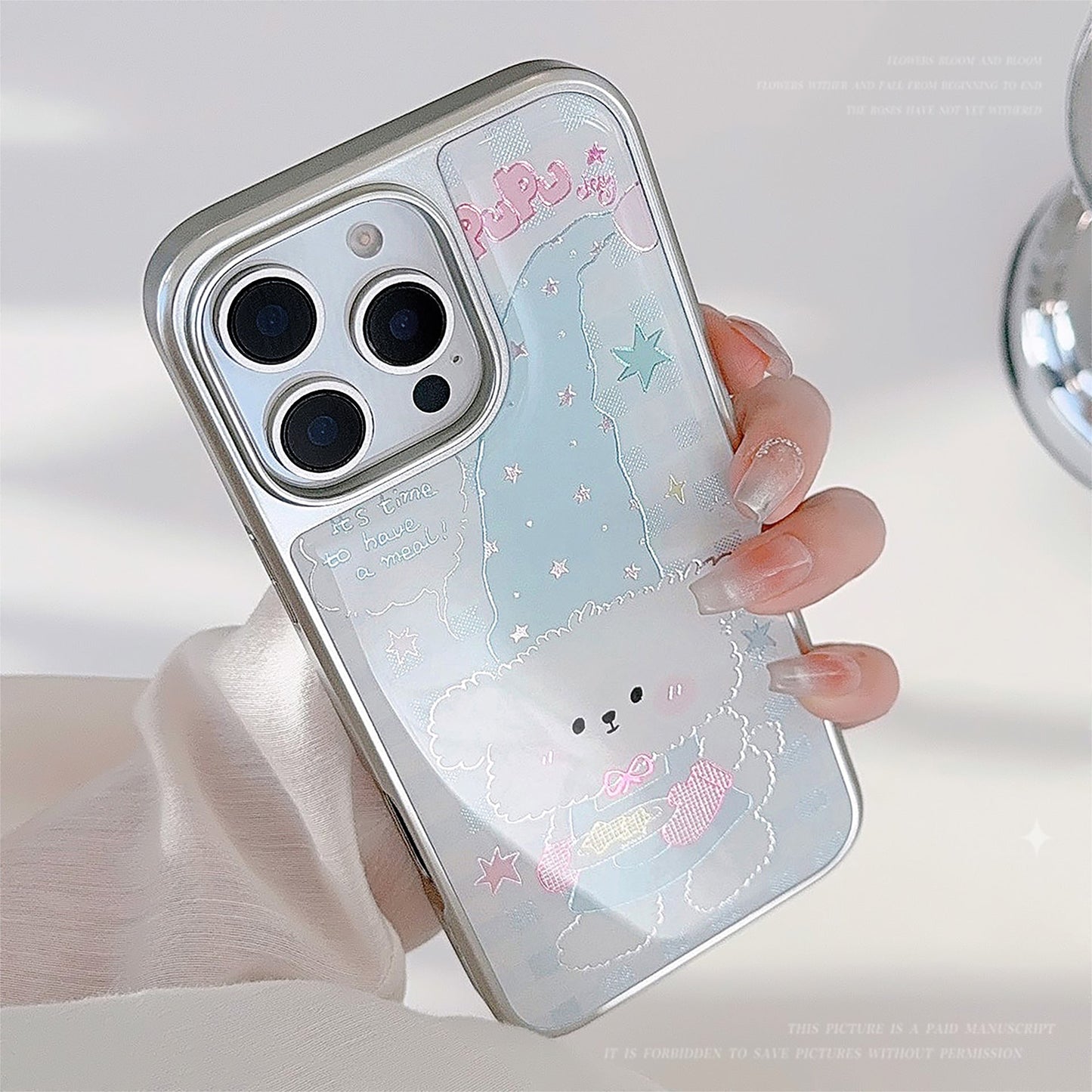 Gilt iphone16 mobile phone case 15promax plaid cartoon puppy 14 Apple 13 Epoxy 17 for Huawei