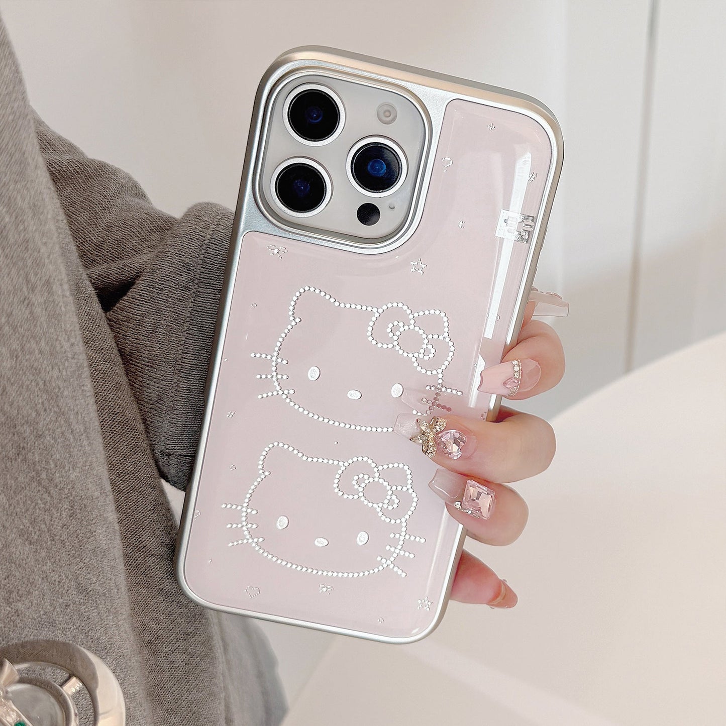 Gilt Epoxy iphone16 Cute Meow Suitable for Apple 15promax Mobile Phone Case 17 Electroplating Huawei Mate