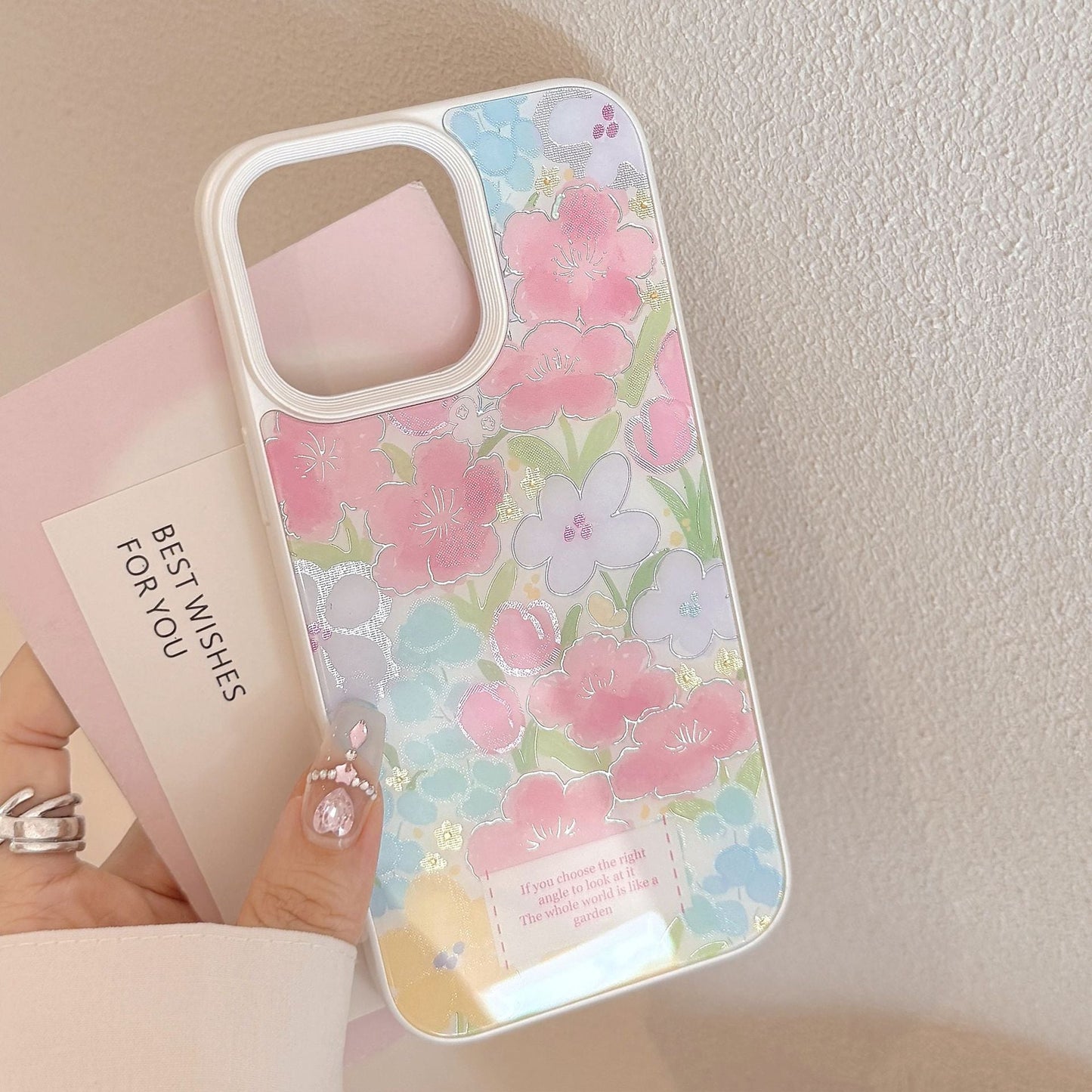 Gilt flower iPhone17 mobile phone case Apple 15 small fresh 14 suitable for 16pro max advanced sense 12/13