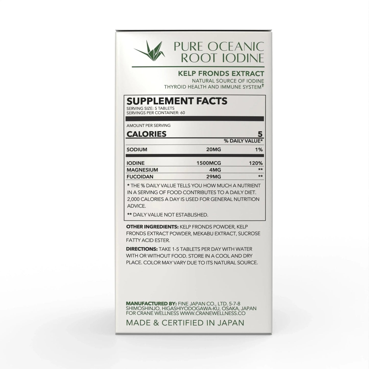 Pure Oceanic Root Iodine Kelp Root Tablets