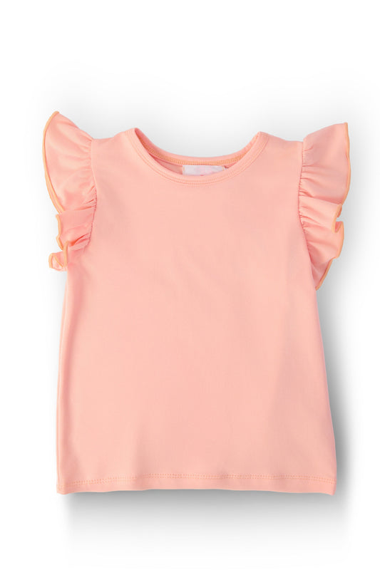 Peach S/S Ruffle Tee