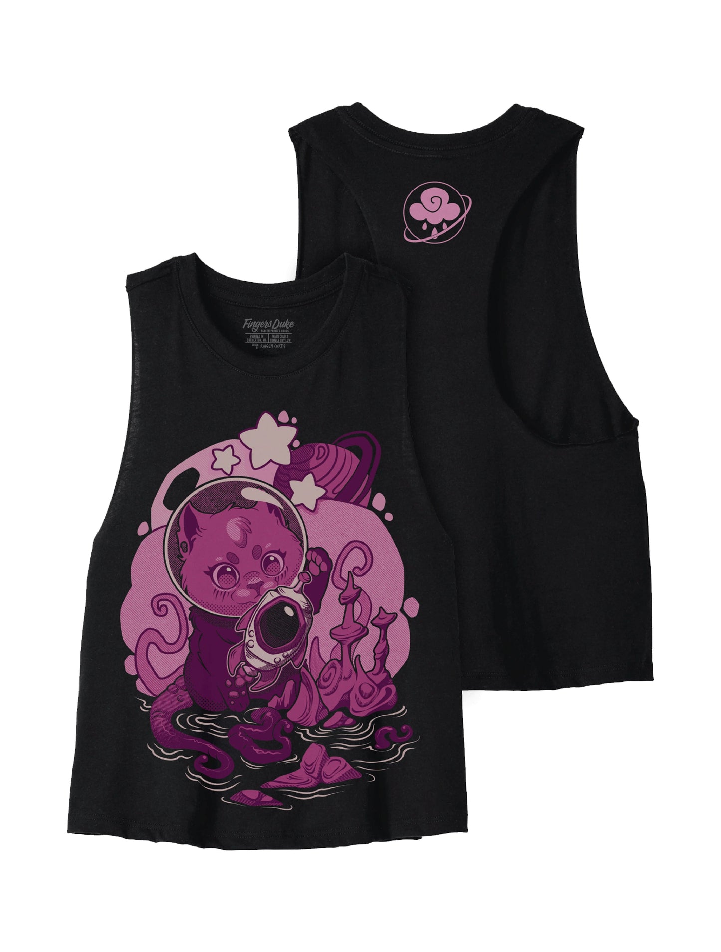 Space Cat · Racerback Crop Tank