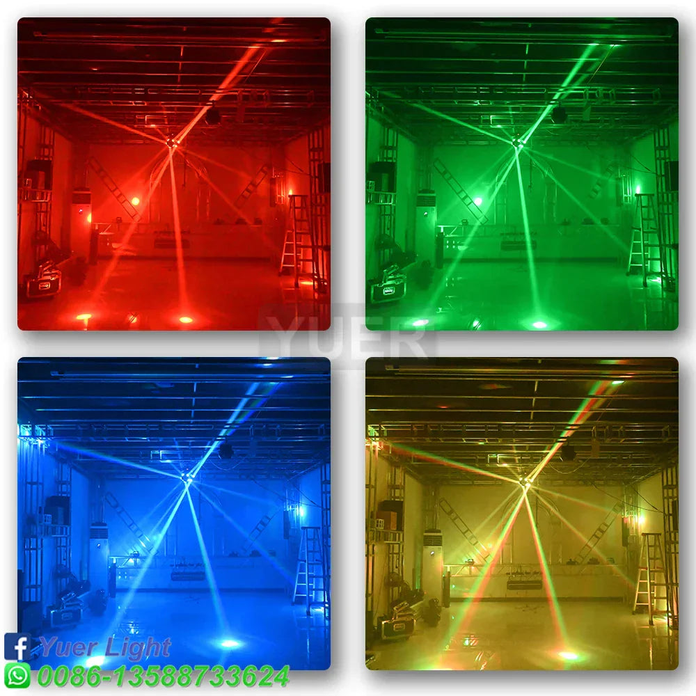 DecorBites™ 12X10W 3-Head Moving Head Light with RGG Laser - Perfect for Events!