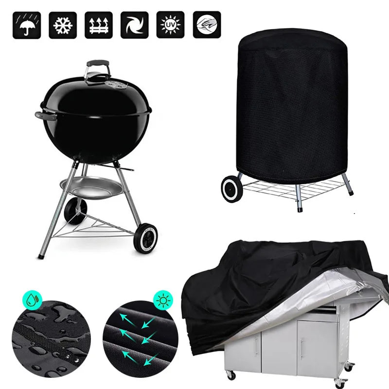 DecorBites™ BBQ Grill Cover: Outdoor Waterproof Protector for Gas Charcoal Electric Barbecues