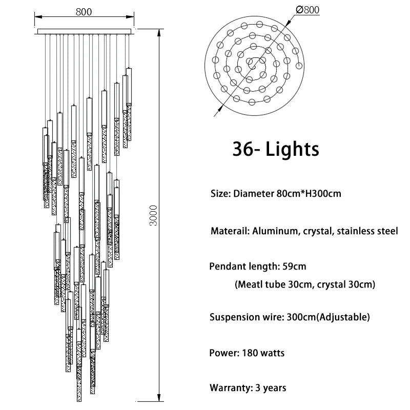 DecorBites™ Crystal LED Chandelier: Modern Nordic Minimalist Indoor Light Fixture for Living Room