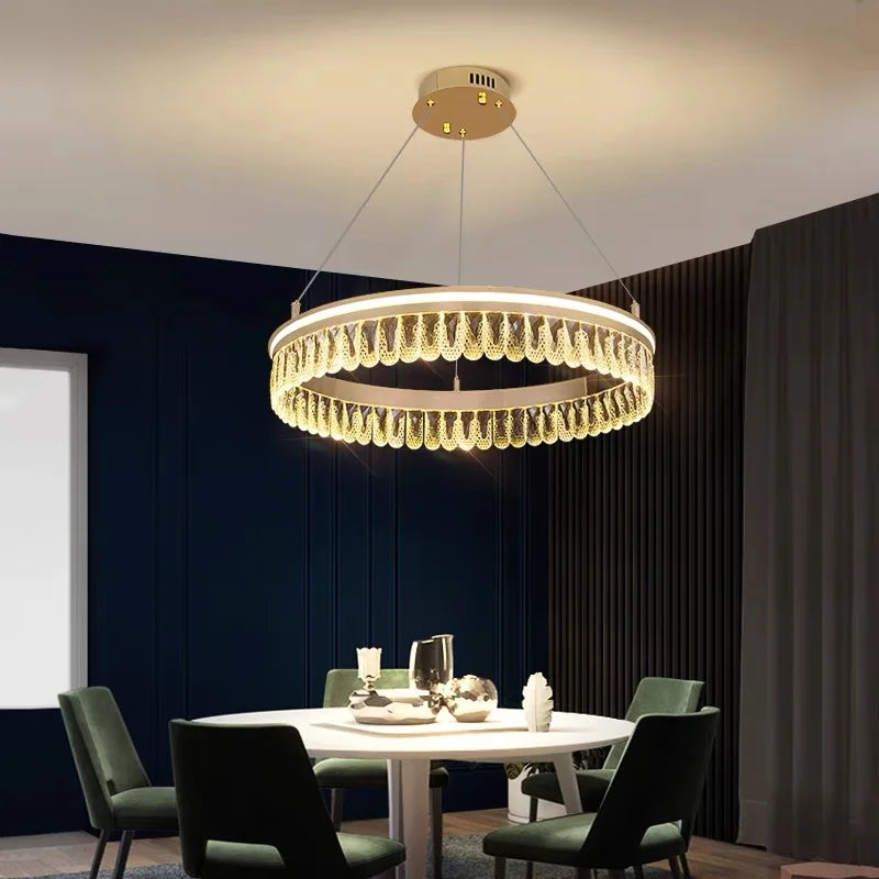 DecorBites™ Crystal Chandelier Luxury LED Lighting for Living Dining Kitchen Bedroom