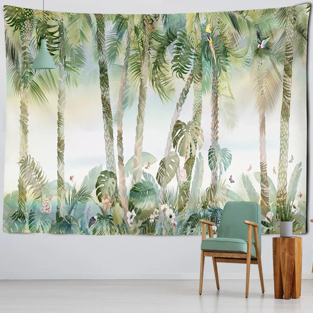DecorBites™ Banana Leaf Tapestry Wall Hanging Psychedelic Hippie Tapiz Boho Room Decor