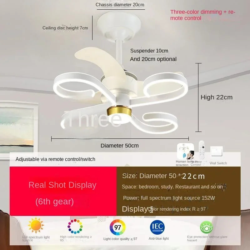 DecorBites™ Cream Bedroom Ceiling Fan Light with Remote Control, Elegant Bedroom Lamp Fixtures