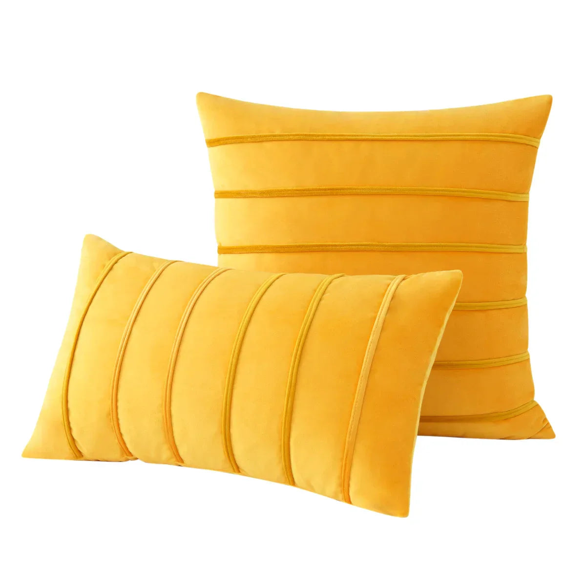 DecorBites™ Blue Velvet Stripe Pillow Covers - 2Pcs Luxury Soft Cushion Cases for Couch
