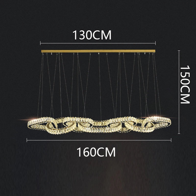 DecorBites™ Crystal Chandelier Pendant Light for Living Room Dining Room Ceiling Light