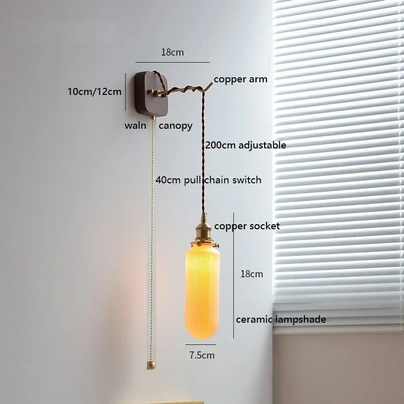 DecorBites™ Ceramic LED Wall Light: Japanese Style Fixture, Home Decor for Bedroom & Living Room
