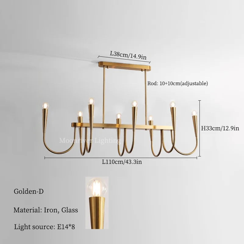 DecorBites™ Black Pendant Chandelier: Luxury French Style Candle Hanging Light for Kitchen Island
