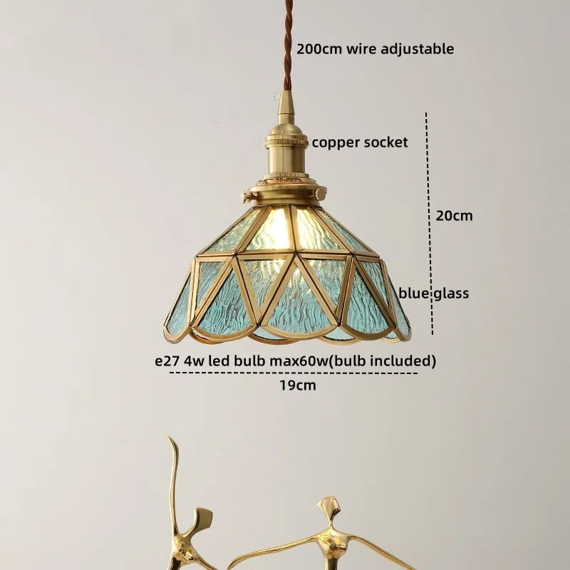 DecorBites™ Amber Glass LED Pendant Light - Nordic Modern Copper Suspension Luminaire for Home