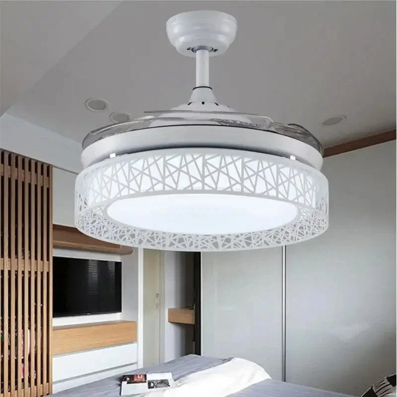 DecorBites™ Gold Ceiling Fan Lights Remote Control 36/42inch Dining Bedroom Living Luminaria