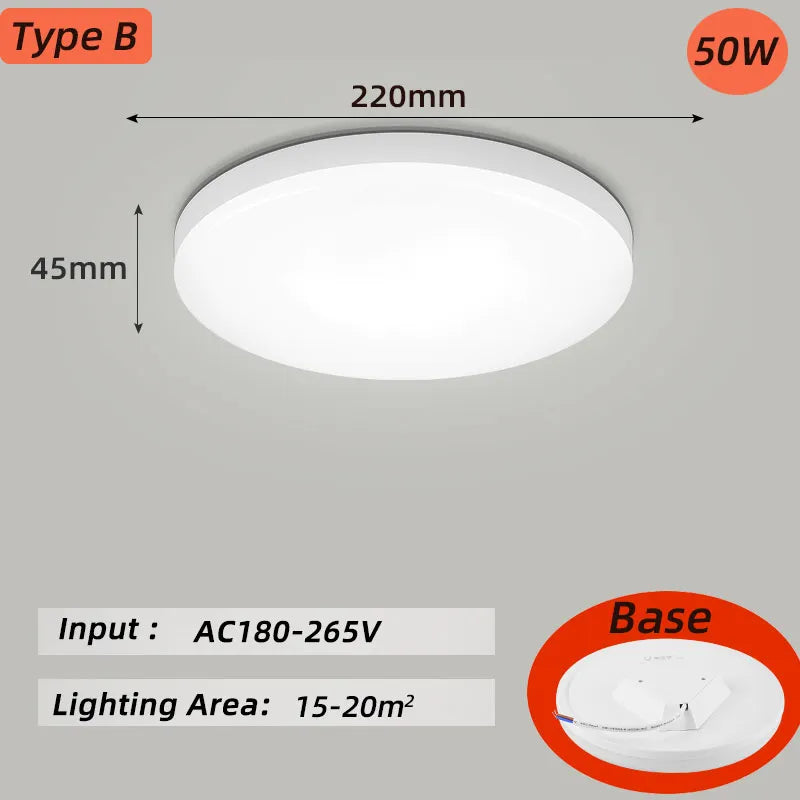 DecorBites™ LED Ceiling Chandelier: Modern 220V Living Room Light Fixture with Ultrathin Design