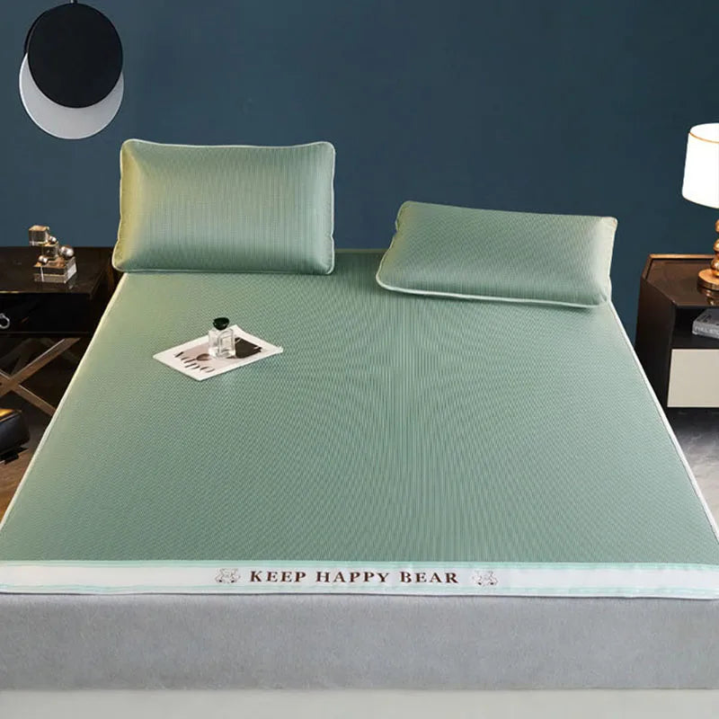 DecorBites™ 1800D Cooling Fibres Bed Mat & Pillowcases Set for Summer Nights