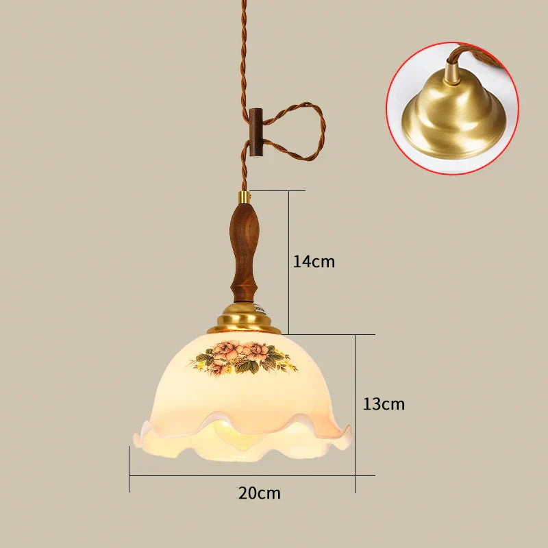 DecorBites™ Glass LED Pendant Lamp: Modern Copper Nordic Indoor Lighting for Home, Coffee, Bedroom & Living Room