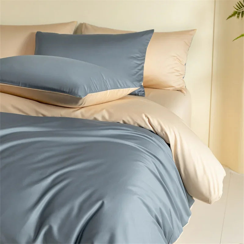 DecorBites™ Egyptian Cotton Bedding Set: Sheet, Pillowcase, Blanket Cover in Queen King Size