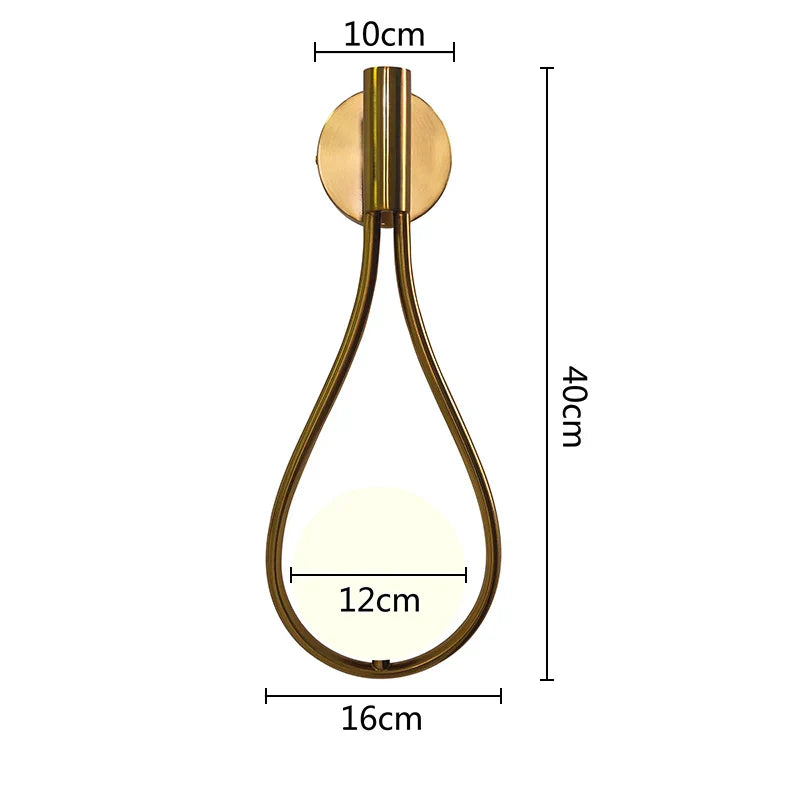 DecorBites™ Glass Ball Brass Wall Lamp LED Bedroom Living Room Lighting