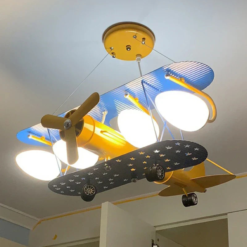 DecorBites™ Cartoon Aircraft Ceiling Fan Light for Modern Children's Bedroom