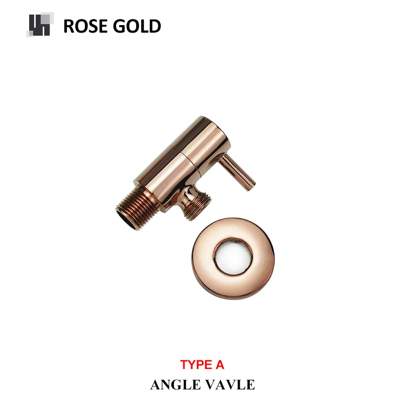 DecorBites™ Brass Triangle Valve Black Hot Cold Water Angle Faucet