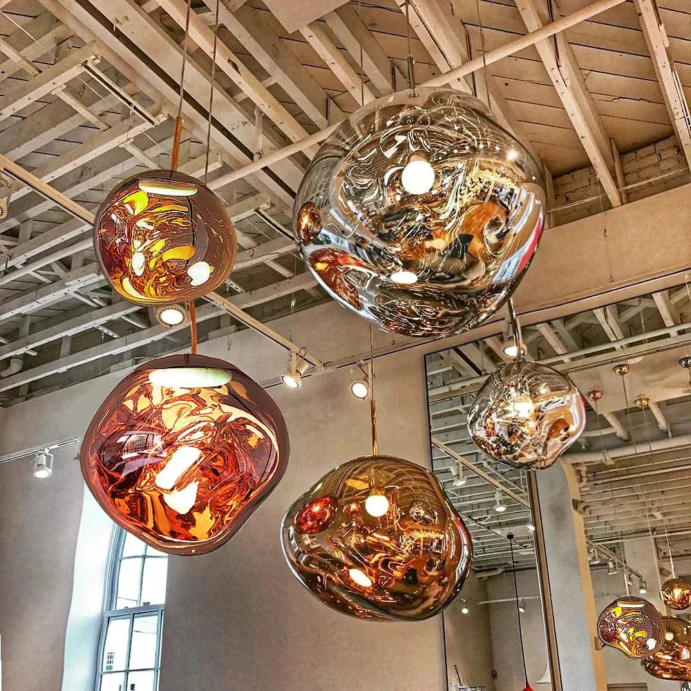 DecorBites™ Glass Lava LED Pendant Ceiling Lamp for Living Room Bedroom Loft Chandelier