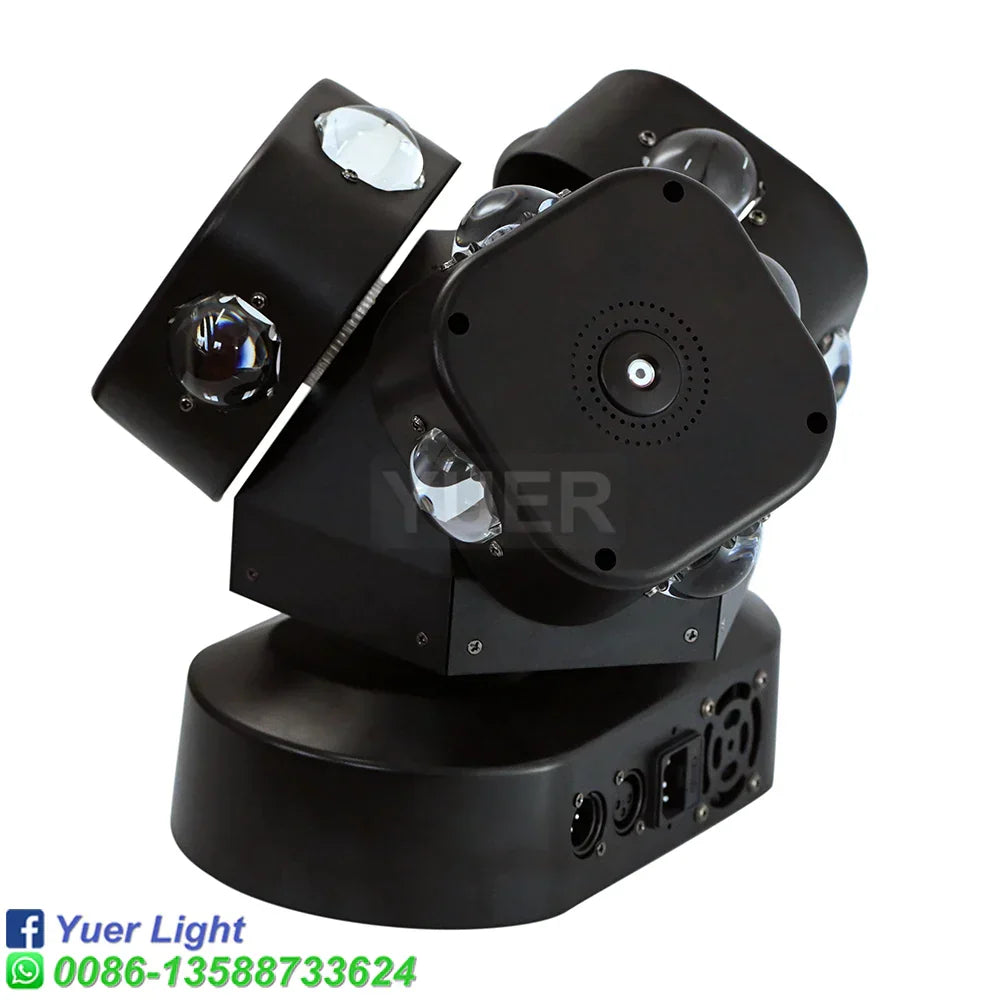 DecorBites™ 12X10W 3-Head Moving Head Light with RGG Laser - Perfect for Events!