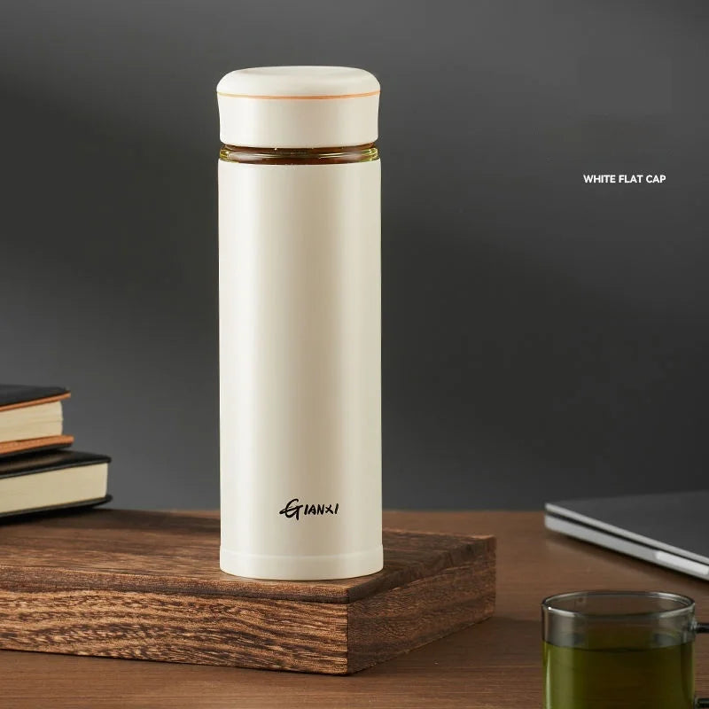 DecorBites™ Glass Thermos Cup Tea Separation Set Vacuum Bottle Stainless Steel Office Business Style