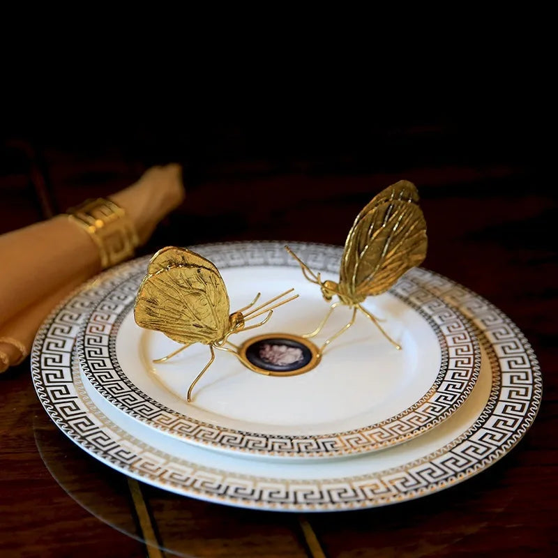 DecorBites™ Golden Butterfly Ant Miniature Figurine Desk Ornament Artwork Decor