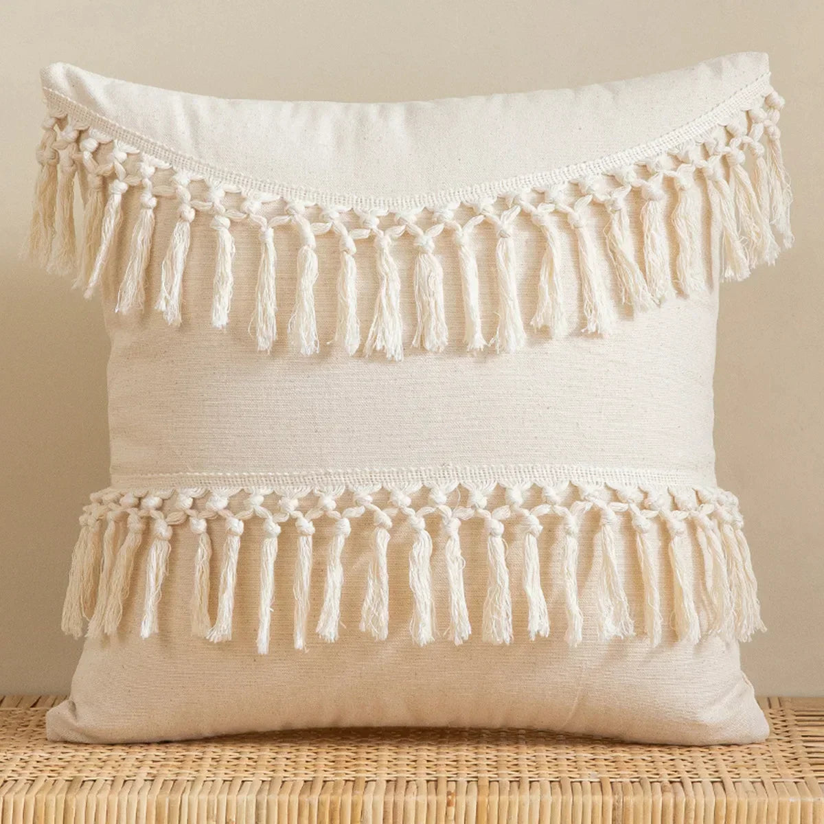 DecorBites™ Boho White Lace Floral Sofa Cushion Cover Wedding Decor Throw Pillows