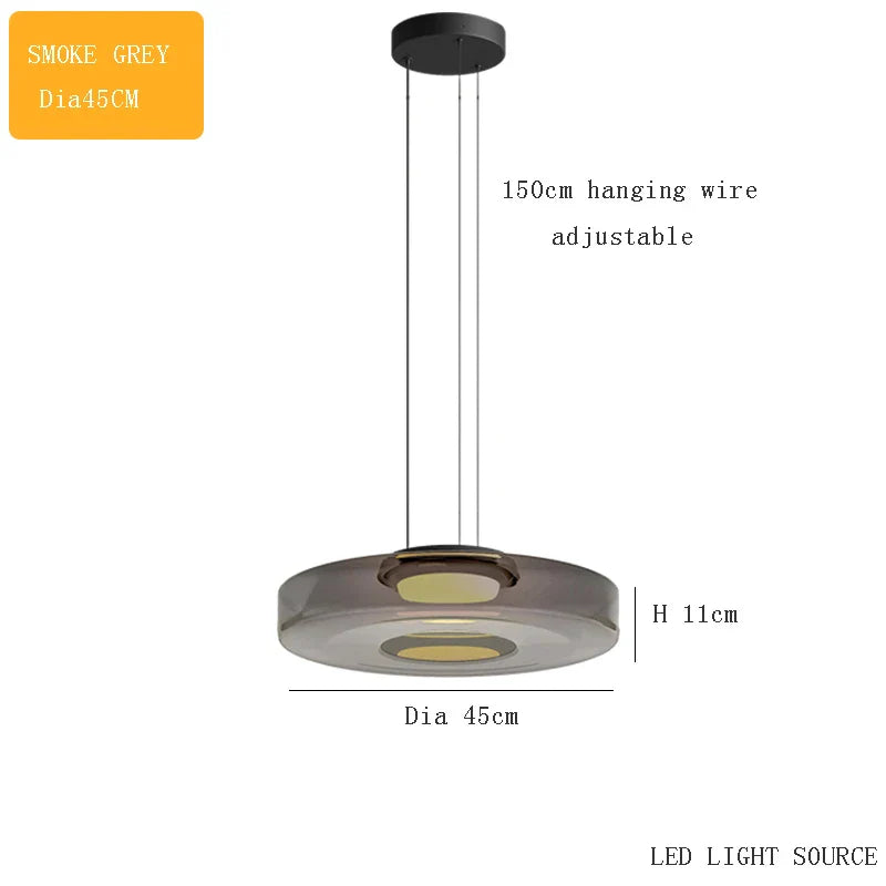 DecorBites™ Glass Plate Ceiling Pendant Lights LED Fixture