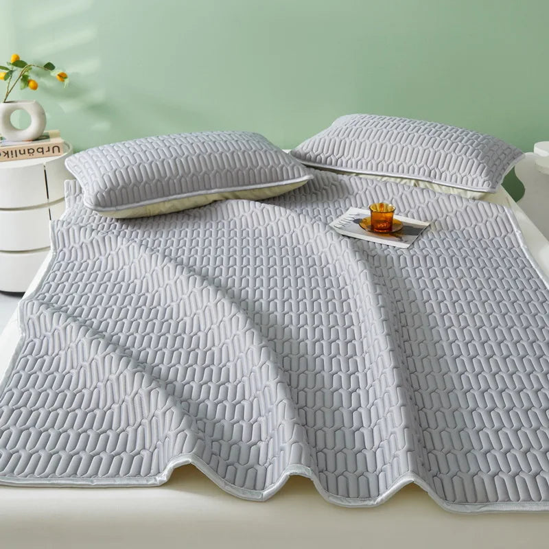 DecorBites™ Cooling Latex Summer Mat Set with Rayon Quilted Sheet & Pillowcase