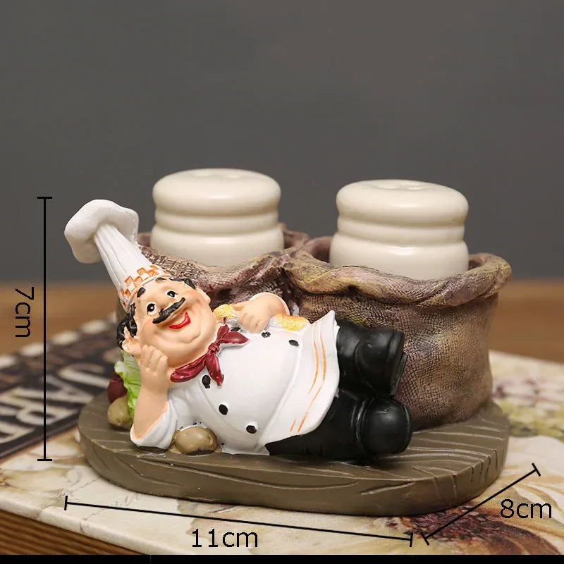 DecorBites™ Bearded Chef Resin Figure Sculpture Modern Kitchen Desk Decor Ornaments