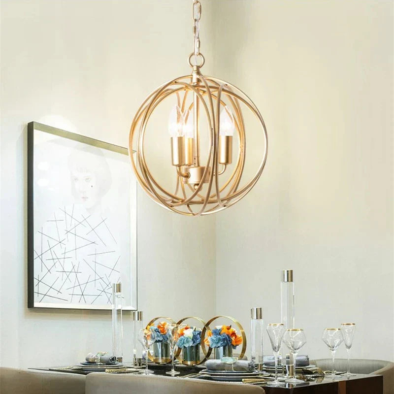 DecorBites™ Gold Crystal Chandelier: Modern Dining Room Kitchen Bedroom Ceiling Light