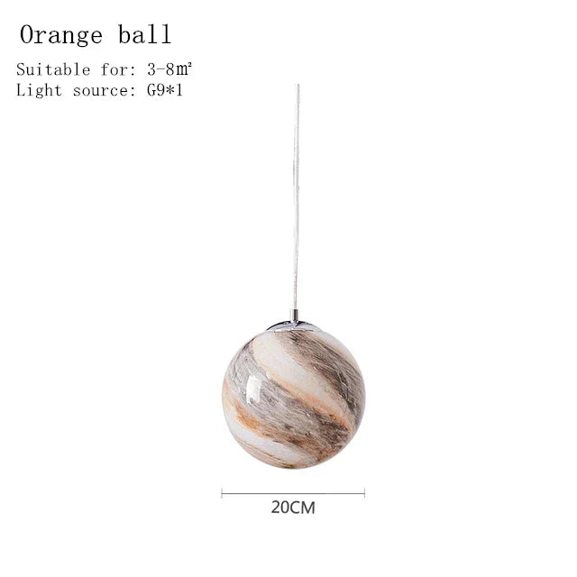 DecorBites™ Astronaut Ball LED Light: Modern Boys Room Decor, Acrylic Planet Earth Pendant