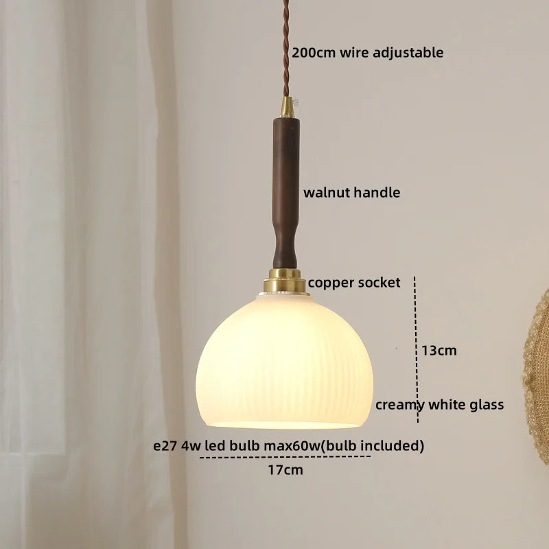 DecorBites™ Copper Walnut LED Pendant Lights, Modern Hanging Lamp for Hallway, Bedroom, Dining Room