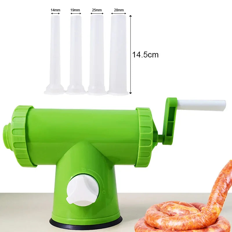 DecorBites™ 2lbs Plastic Sausage Maker with 4 Funnel Tubes - Meat Filler Tool