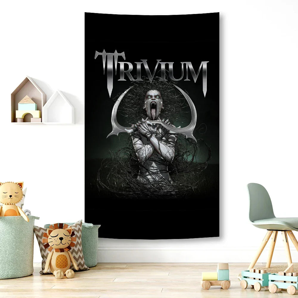 DecorBites™ Boho Band Tapestry Flag for Home Décor & Wall Art