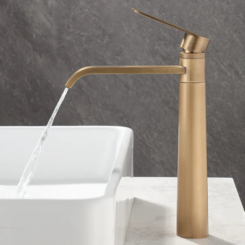 DecorBites™ Antique Bronze Basin Faucet Hot & Cold Brass Sink Mixer Tap