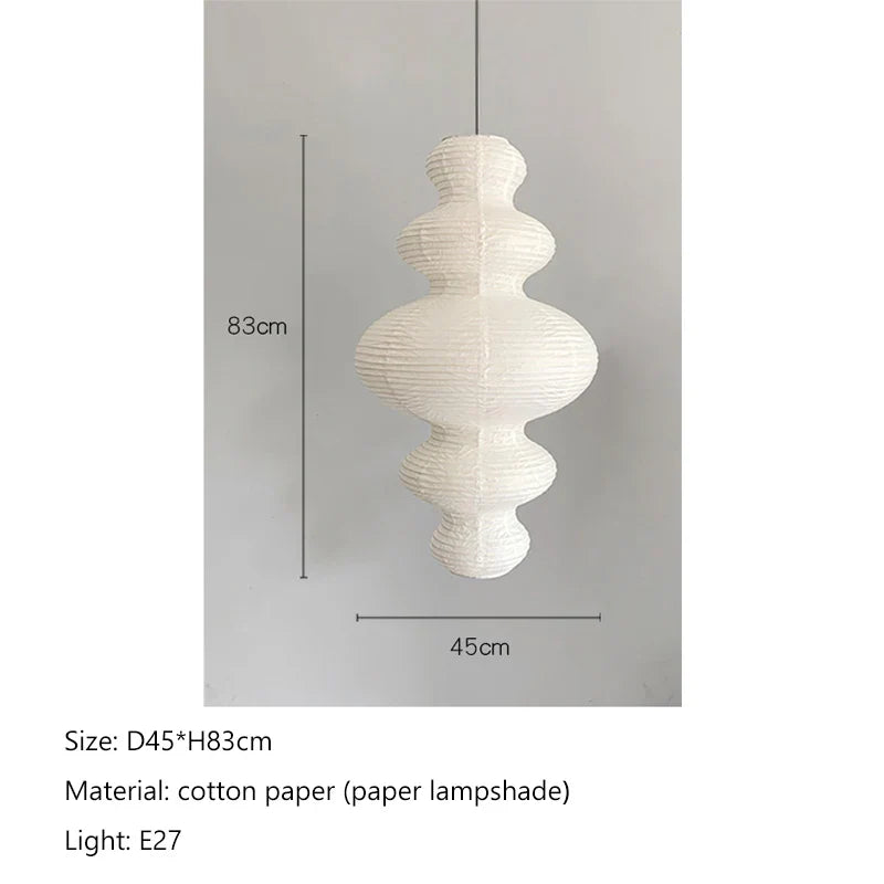 DecorBites™ Akari Rice Paper Pendant Lamp for Living Room Bedroom, LED Hanging Light