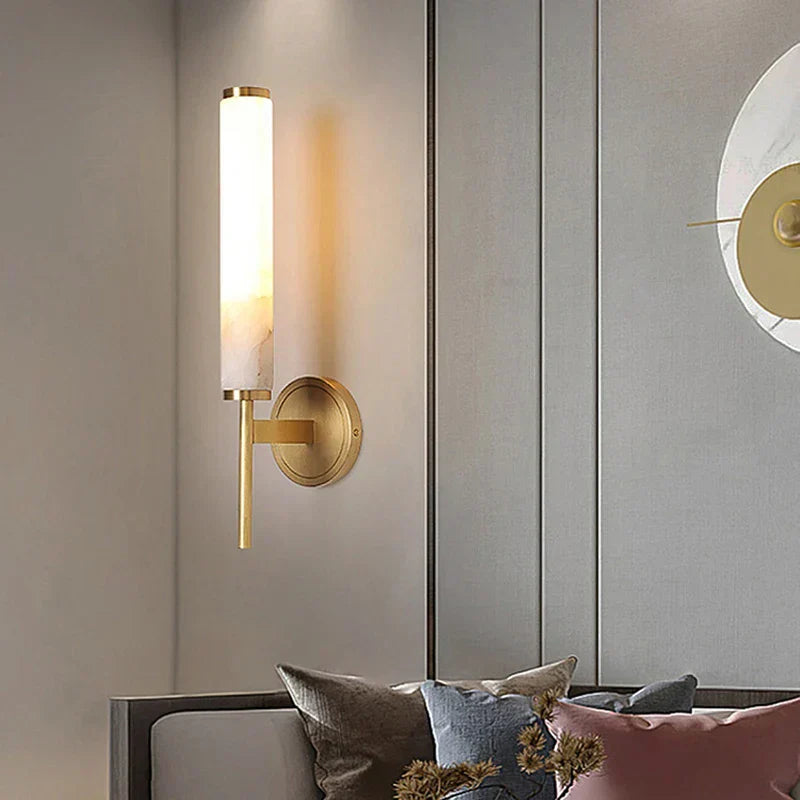 DecorBites™ Elegant Marble Copper Wall Sconce for Living Room and Bedroom Lighting