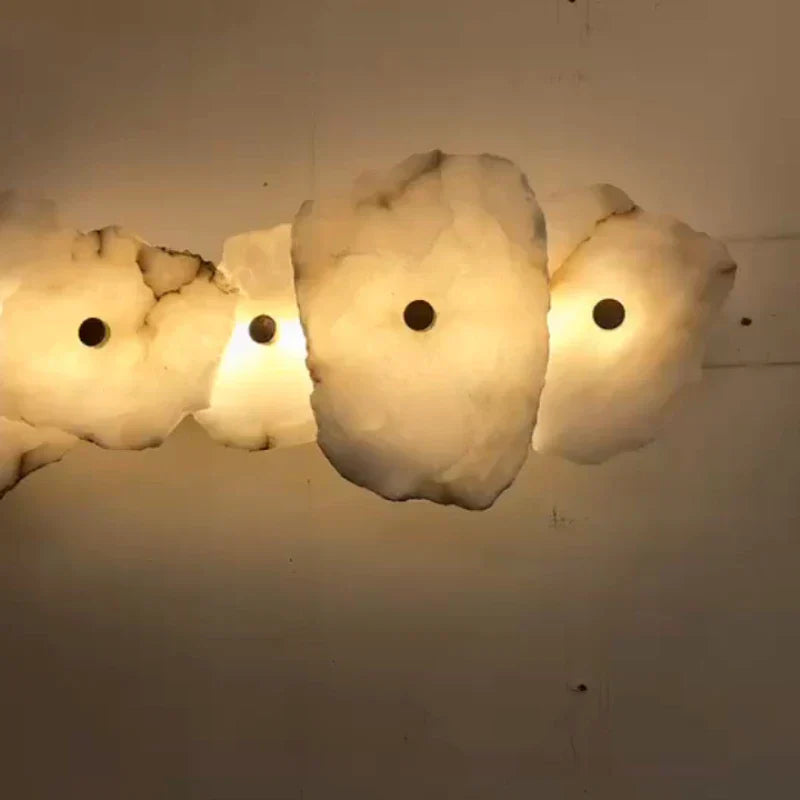 DecorBites™ Elegant Marble LED Wall Sconce, Copper Finish, Art Deco Style