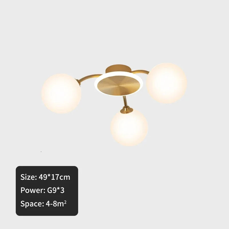DecorBites™ Ball Glass Ceiling Light in Gold for Living Room, Dining, Bedroom by DecorBites™