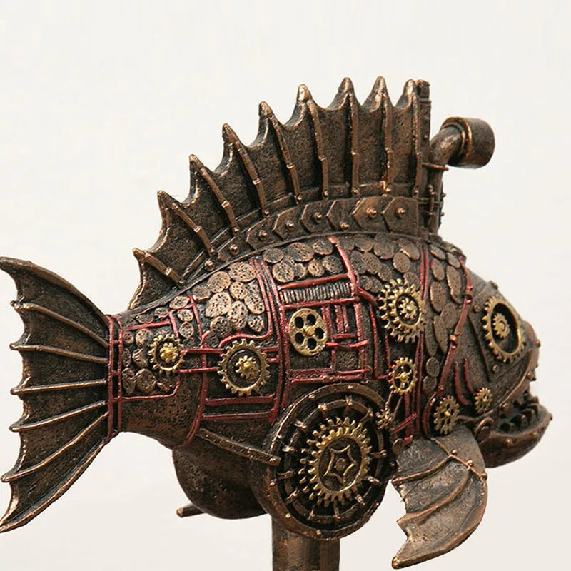 DecorBites™ Blackfish Resin Steampunk Whale Figurine Classic Home Office Decor
