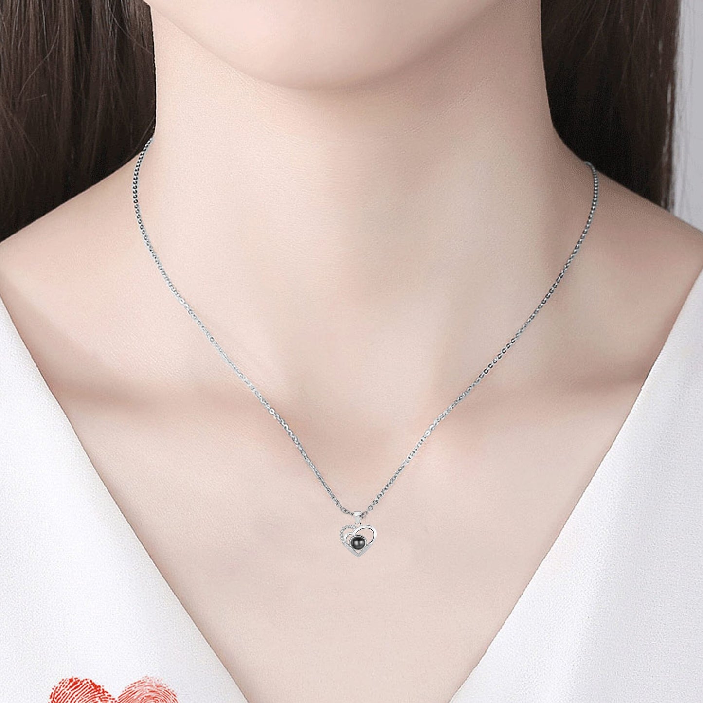 Customizable photo Projection Necklace Pendant Jewelry For Lover Girlfriend