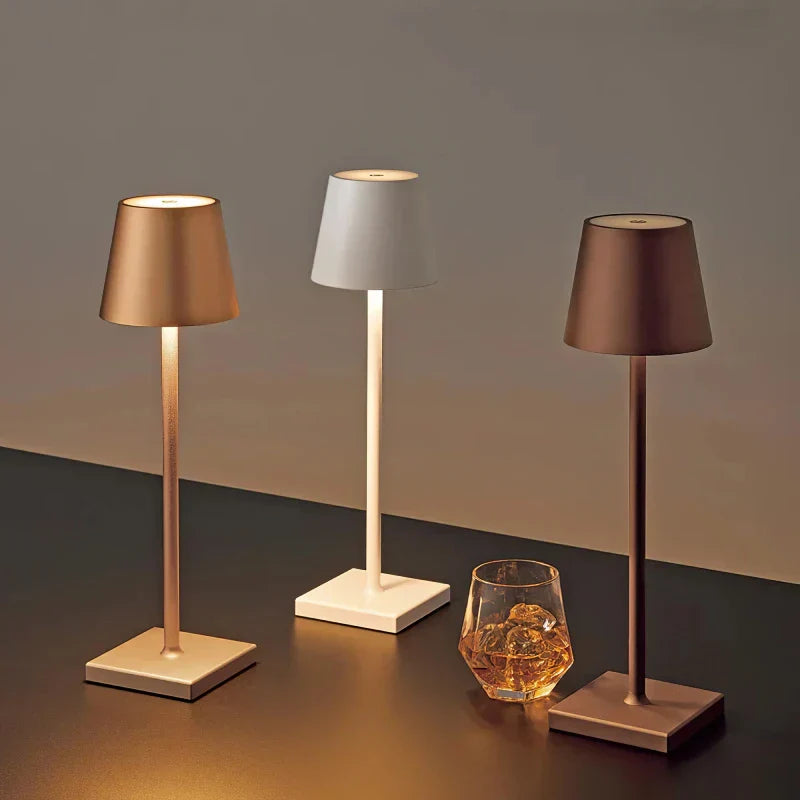 DecorBites™ Crystal LED Rechargeable Table Lamp - Elegant Cordless Hotel Restaurant Bar Light