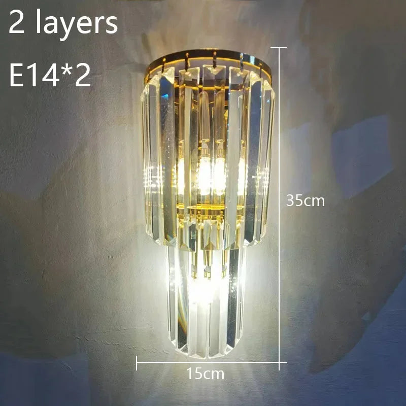 DecorBites™ Crystal Wall Lamp: Elegant Lighting Fixtures for Luxe Living Spaces