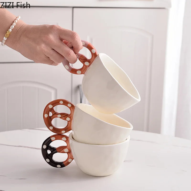 DecorBites™ Alkali Water Biscuit Mug Ceramic Teacup & Saucer Set