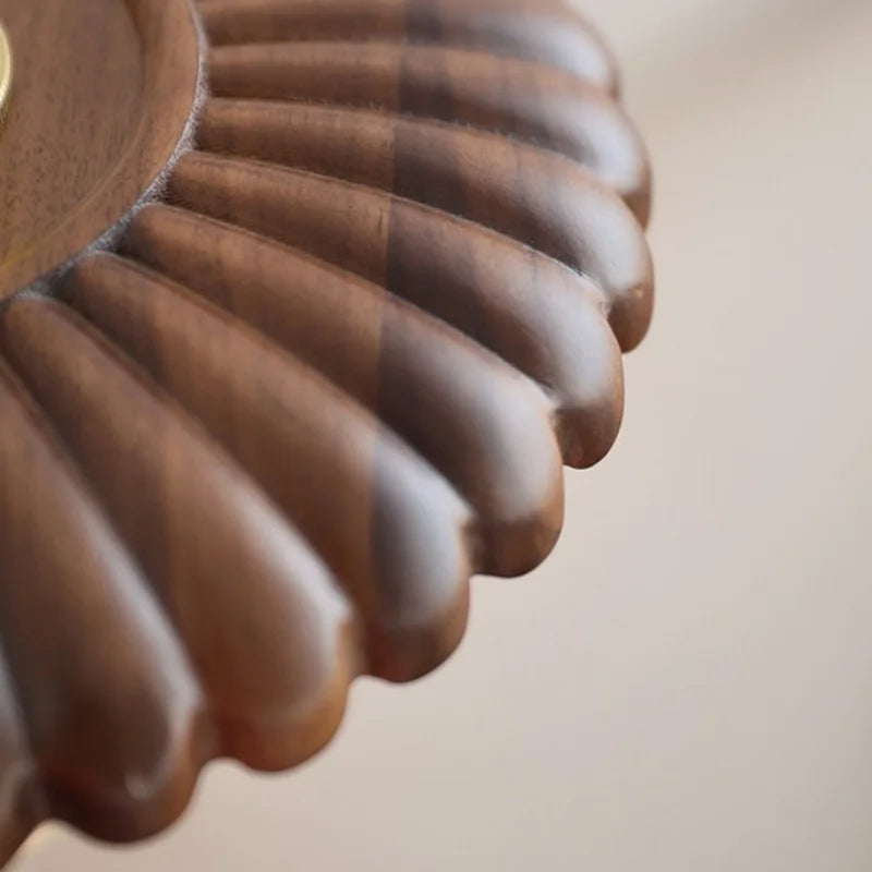 DecorBites™ LED Walnut Wood Wall Lamp Pull Chain Switch Modern Indoor Light